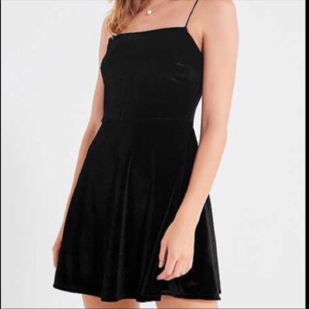 Urban Outfitters Black Velvet Mini Dress